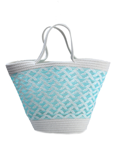 Пляжная сумка женская Venera 1202910-13 белая/бирюзовая