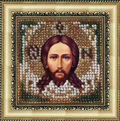 Вышивка бисером "Спас Нерукотворный" 6,5*6,5см Вышивальная Мозаика