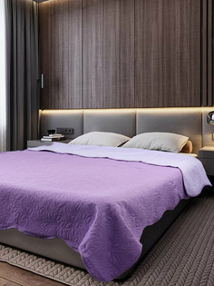 Покрывало Amore Mio Термостежка однотонная Amethyst Микрофибра 1,5 сп. Сиреневый