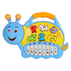 Пианино обучающее ТМ Smart Baby Гусеница цвет синий, 42 звука, мелодии, стихи JB0333402