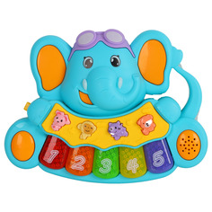 Пианино обучающее ТМ Smart Baby Слоненок цвет синий, 36 звуков, мелодий, стихов JB0206531