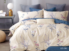 Постельное белье Cleo сатин набивной "Satin de Luxe" полуторный 15/621-SK