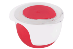 Миска для смешивания Emsa "Mix&Bake", с крышкой, цвет: белый, красный, 2 л, 3100508018