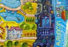 Альбом для рисования на гребне, 20 листов, А4, "Рисованный" Апплика