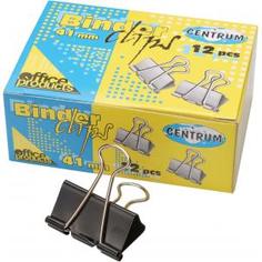 Набор зажимов для бумаг, 41 мм, черные, 12 штук Centrum