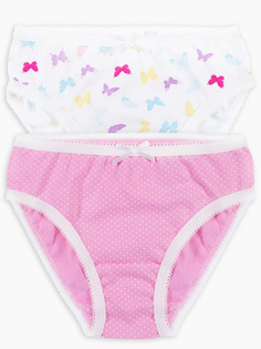 Комплект Трусы для девочки с ажур.резинкой Веселый малыш 2917 Бабочки молочный р.104