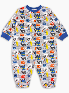 Комбинезон с окантовкой горловины One Веселый малыш 253 172 one Собачий вальс серый3 р.74