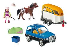 Лошади: джип с трейлером для перевозки лошадей Playmobil