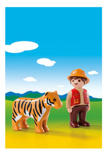 Игровой набор PLAYMOBIL 1.2.3.: Егерь с тигром