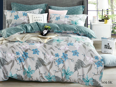 Постельное белье Cleo сатин набивной "Satin de Luxe" полуторный 15/604-SK