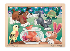 Пазлы Melissa & Doug Шаловливые животные, 12 элементов