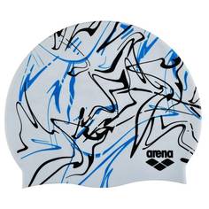 Шапочка для плавания Arena Print 2, -, белый, тренировочный, силикон