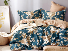 Постельное белье Cleo сатин набивной "Satin de Luxe" полуторный 15/619-SK