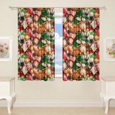 Шторы для кухни рис. 02 145х160см-2 шт., габардин, п/э 100% Сирень