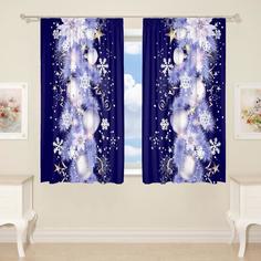 Шторы для кухни рис. 20 145х160см-2 шт., габардин, п/э 100% Сирень