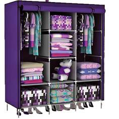 Складной каркасный тканевый шкаф STORAGE WARDROBE 175х130х45 см фиолетовый