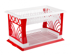 Сушилка для посуды Альтернатива Мечта хозяйки М1173 Белый, красный Alternativa