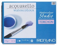 Альбом для акварели "Watercolour Studio", А4, 12 листов, 270 г/м2, крупное зерно Fabriano