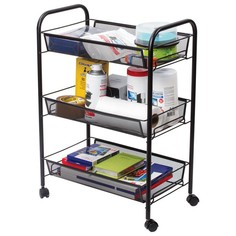 Этажерка "Престиж" для обуви, 3 яруса, на колёсах, черная, 44 x 25 x 73,5 см Вселенная Порядка