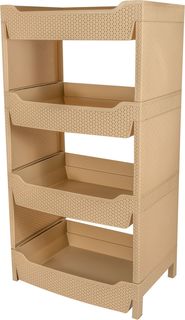 Этажерка BranQ Nature 4-секционная прямоугольная 470х335х255 мм кофейная