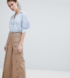 Брюки с широкими штанинами ASOS DESIGN-Коричневый