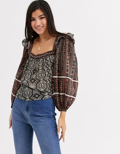 Кружевная блузка Free People Mostly Meadow-Черный