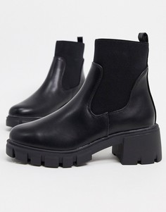 Черные ботинки челси на массивной подошве ASOS DESIGN-Черный
