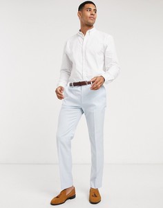 Голубые брюки зауженного кроя Topman-Синий