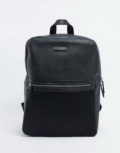 Кожаный рюкзак с сетчатым карманом Bolongaro Trevor-Черный