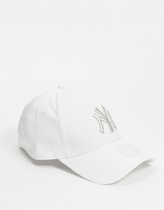 Кепка с логотипом металлик New Era NY 9Forty-Белый