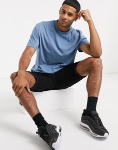 Синяя свободная футболка из органического хлопка ASOS DESIGN-Синий