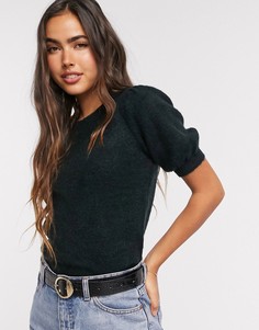 Черный джемпер с пышными рукавами Vero Moda