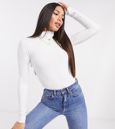 Белый лонгслив-водолазка ASOS DESIGN Tall