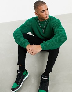 Зеленый oversized-джемпер в рубчик ASOS DESIGN