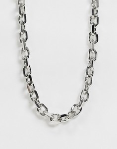 Серебристая цепочка с ограненными звеньями ASOS DESIGN-Серебряный