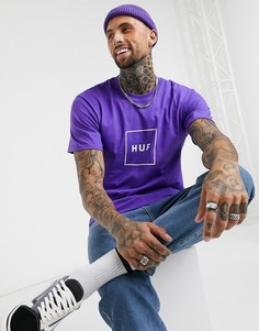 Фиолетовая футболка с логотипом HUF Essentials-Фиолетовый