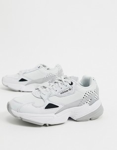 Белые кроссовки с черными и серыми вставками adidas Originals Falcon-Белый