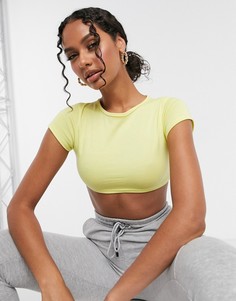 Короткая футболка пастельно-желтого цвета от комплекта Street Collective-Желтый