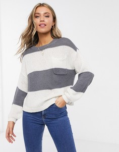Свободный джемпер в серую полоску American Eagle-Серый