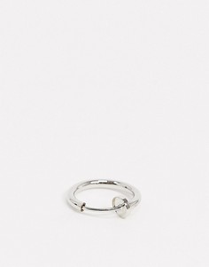 Серебристое кольцо-кафф для носа 10 мм ASOS DESIGN-Серебряный