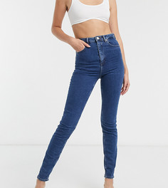 Темные узкие джинсы в винтажном стиле с завышенной талией ASOS DESIGN Tall Farleigh-Синий