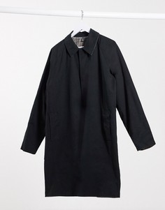 Двустороннее легкое пальто с узором в клетку ASOS DESIGN-Черный