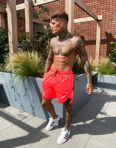 Розовые шорты с контрастными вставками adidas Training-Розовый