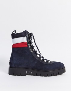 Темно-синие замшевые ботинки на шнуровке Tommy Jeans-Темно-синий