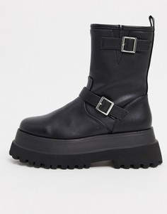 Черные ботинки на массивной подошве без застежек ASOS DESIGN-Черный