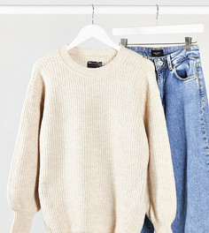 Джемпер с круглым вырезом и пышными рукавами ASOS DESIGN Maternity-Бежевый