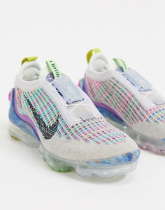 Белые/разноцветные кроссовки Nike Vapormax 2020 Flyknit-Белый