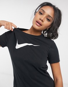 Черная футболка с логотипом-галочкой Nike Training essential-Черный