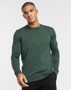 Хлопковый джемпер цвета хаки ASOS DESIGN-Зеленый