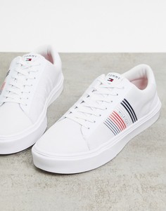 Белые кроссовки с логотипом сбоку Tommy Hilfiger-Белый